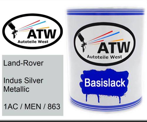 Land-Rover, Indus Silver Metallic, 1AC / MEN / 863: 1L Lackdose, von ATW Autoteile West.